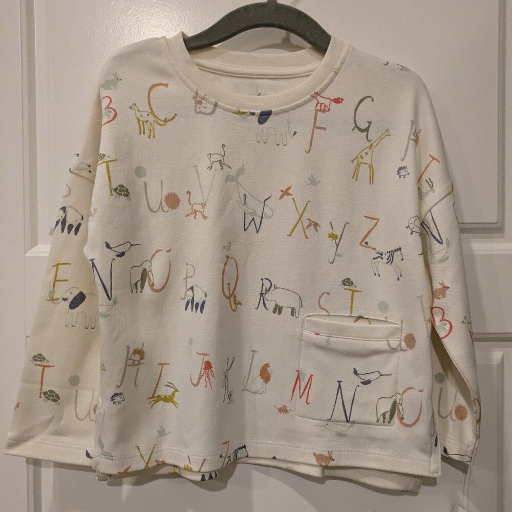 Pehr Toddler Size 3T Organic Cotton Pocketed Crew Neck Shirt NWT